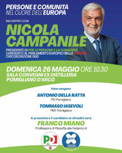 COMUNICATO STAMPA – 26 Maggio, Presentazione di Nicola Campanile, Candidato Indipendente alle Europee, a Pomigliano