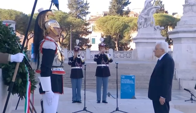 4 Novembre: Mattarella all'Altare della Patria